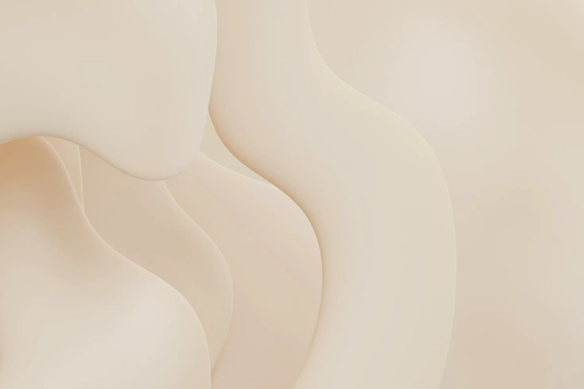 Formas suaves en tonos crema y beige, inspiradas en la delicadeza de la piel